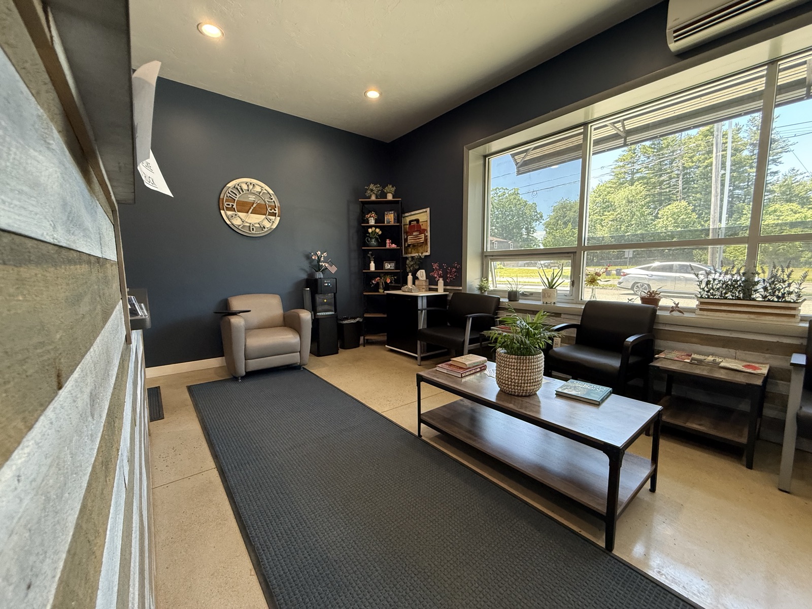 Comfortable seating inside the customer lounge