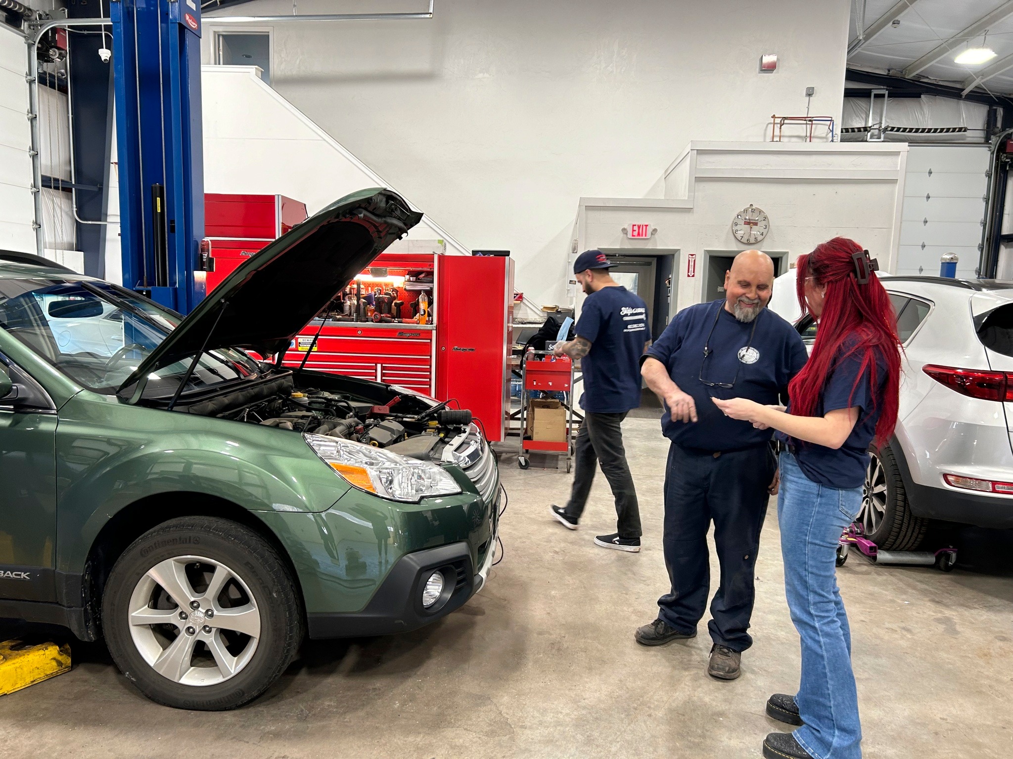 Vehicle being serviced at Skip's Garage